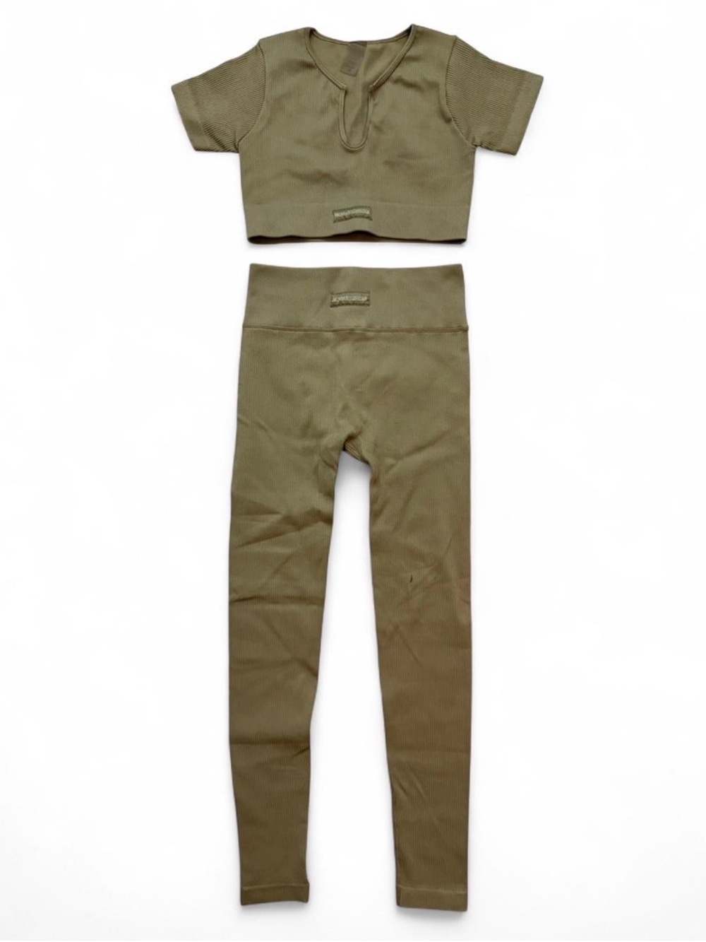 Fashion Nova Tan Two Piece Leggings Activewear Set